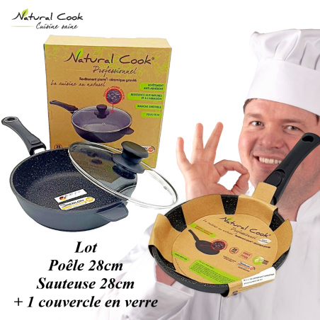 Cook Natural Poêle wok 28 cm  Poêles et casseroles à poignée fixe
