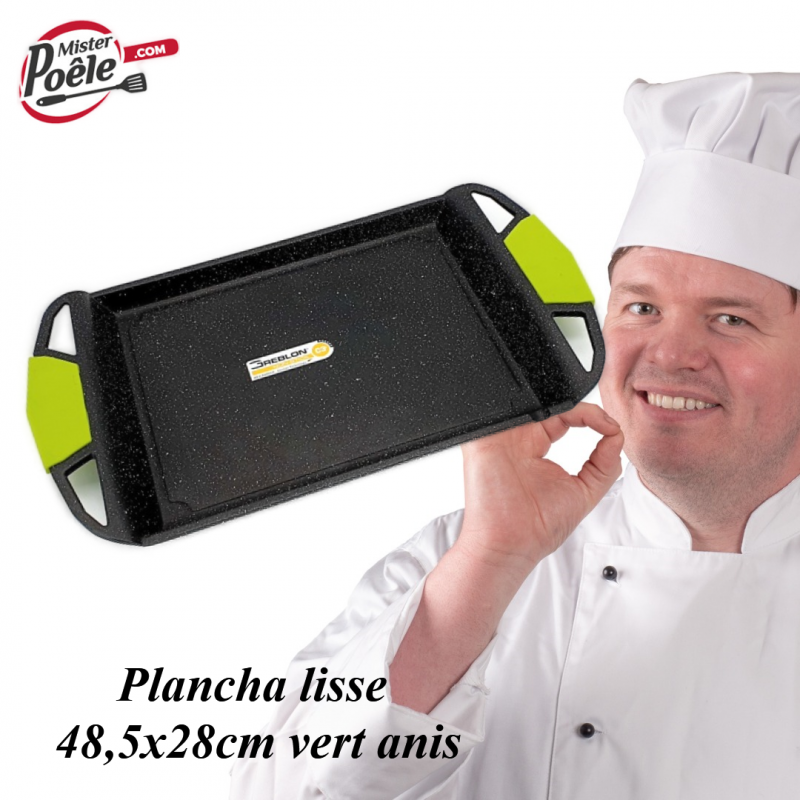 Plancha vert anis 48,5x28cm - Espace Cuisine Professionnel
