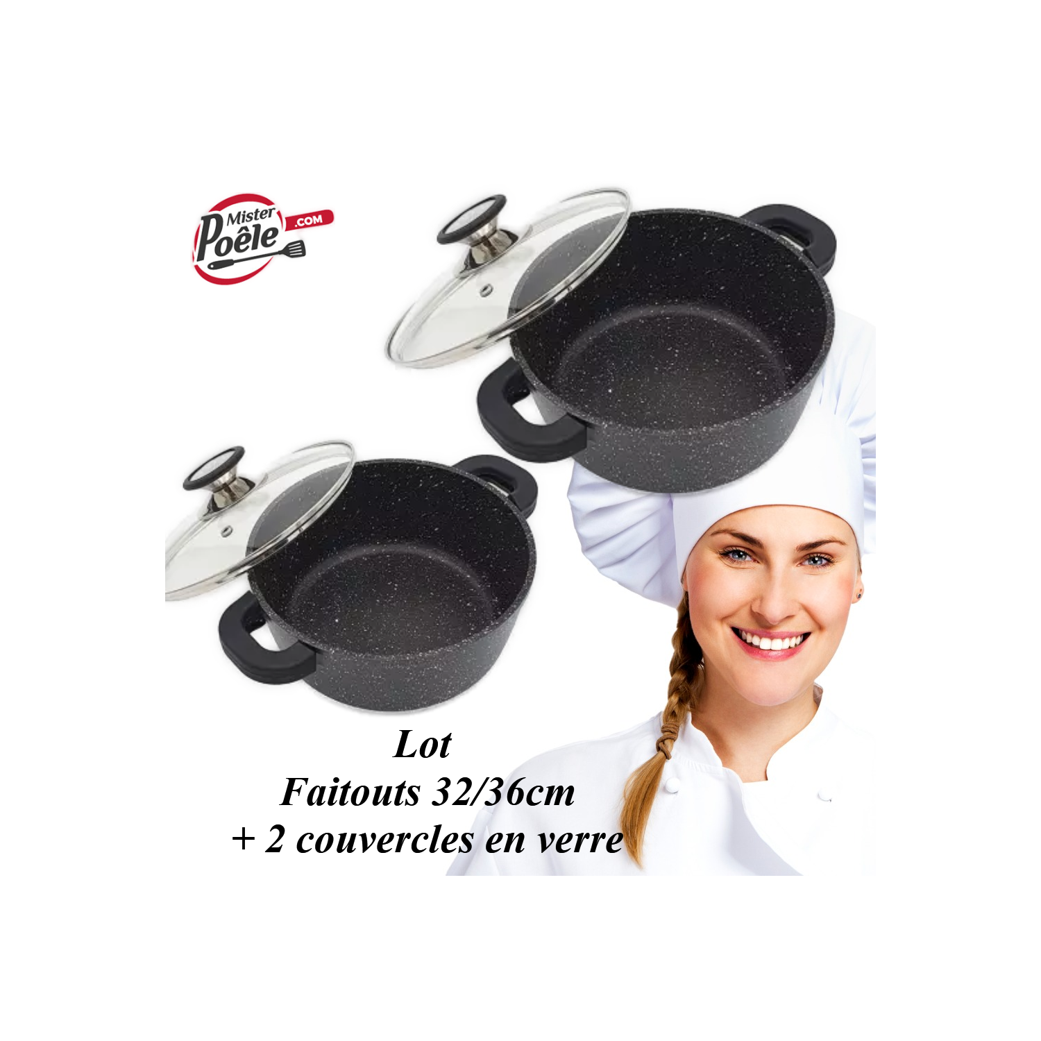 Lot: Faitouts 32/36cm Espace cuisine Professionnel