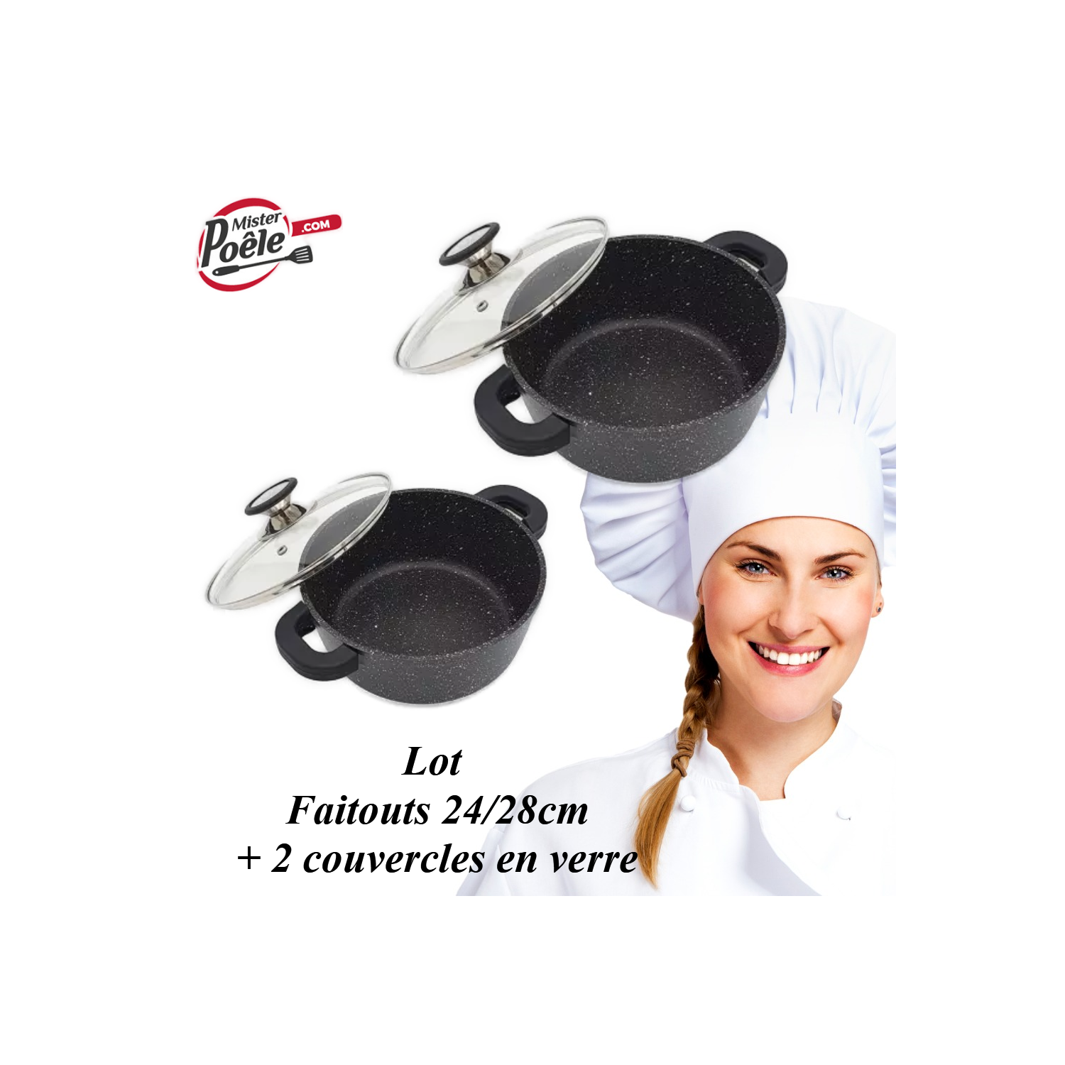 Lot: Faitouts 24cm/28cm Espace cuisine Professionnel