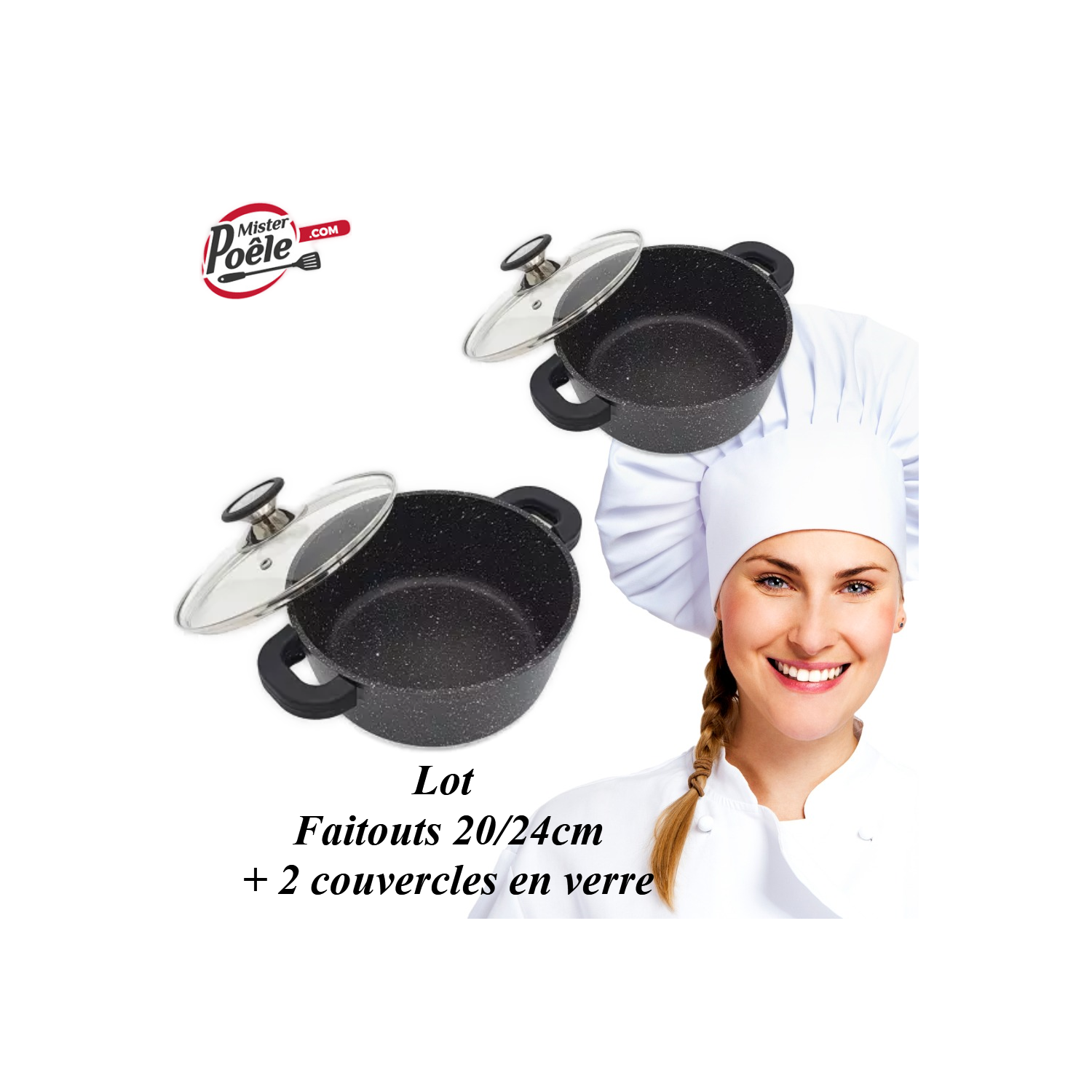 Lot: Faitouts 20cm/24cm Espace cuisine Professionnel