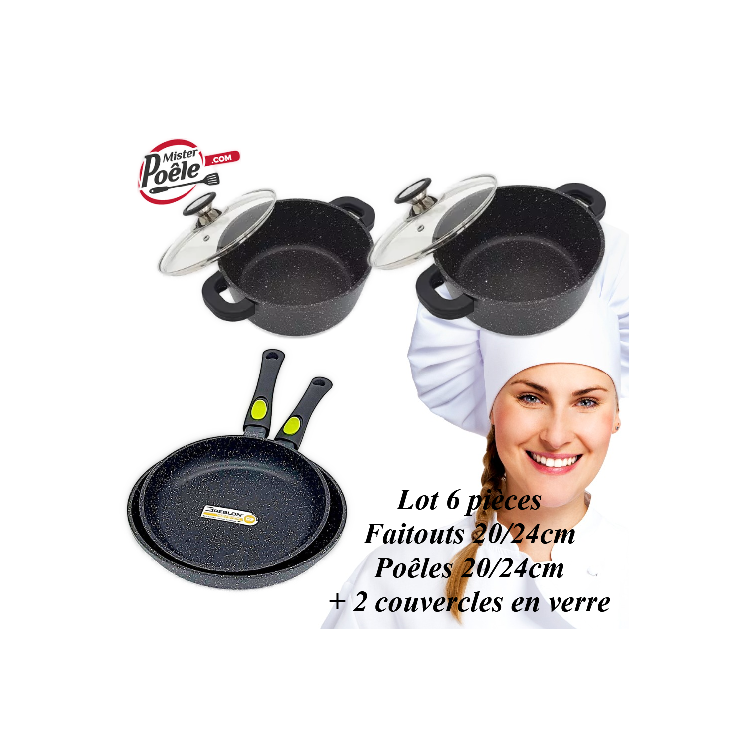 Lot: Faitouts 20cm/24cm - Poêles 20/24cm Espace cuisine Professionnel