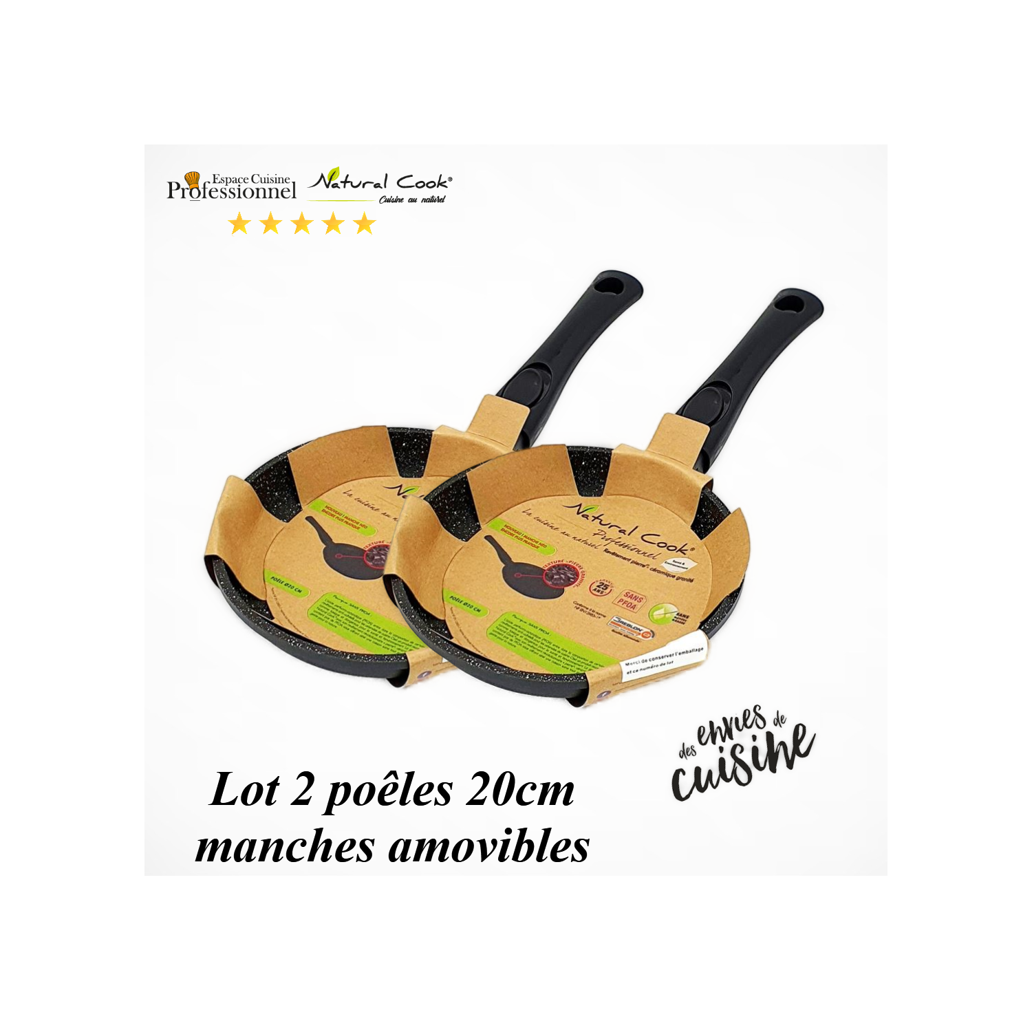 Set 2 Poêles 20cm Natural Cook